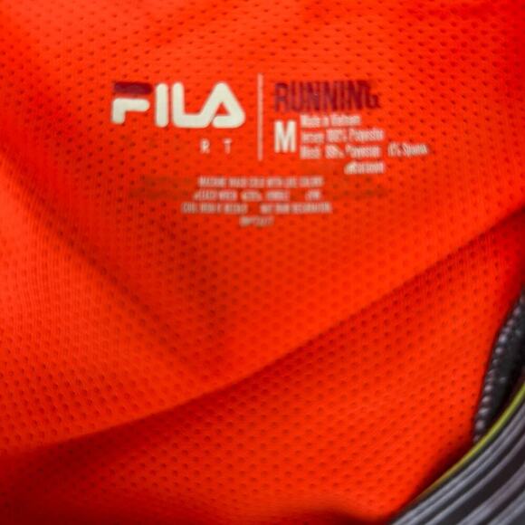 FILA women’s M running, long sleeve striped top, orange gray - Picture 7 of 8